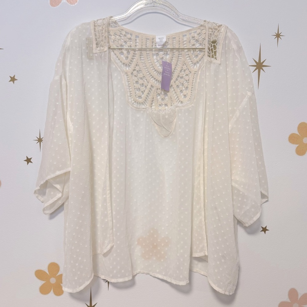 Women’s Cardigan Open Front Mesh Top